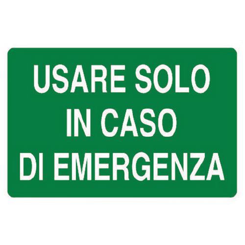 Cart. Alluminiousare Solo In za 120x180mm Caso Di Emergen,
