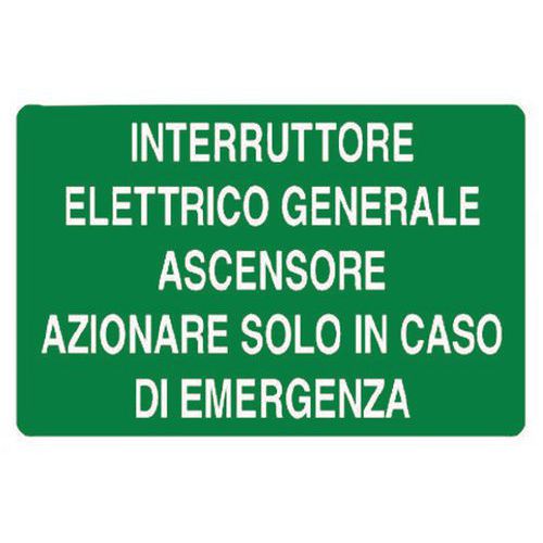 Cart. Alluminiointerruttore al Elettrico Gener,