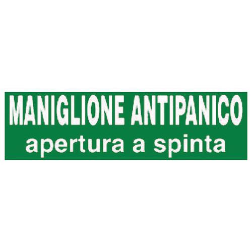 Cartello Alluminio Maniglione Spinta350X125 antipan Pertura,