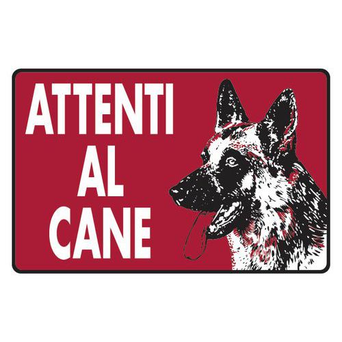 Cart. Alluminio Segnale 300x200mm Attenti Al Cane,