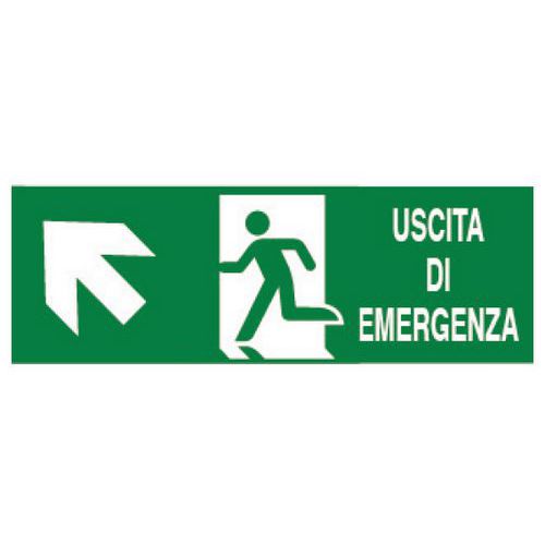 Cart. Alluminio uscita emergenza avanti a sinistra 250x700mm,