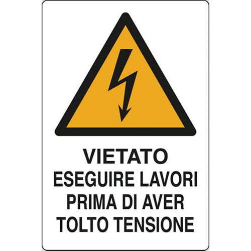 Cart. Alluminio vietato 500X350 eseguire lavori,