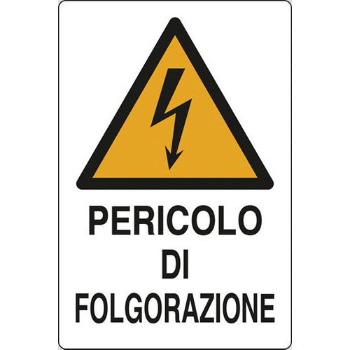 Cart. Alluminio pericolo di 500X350 Folgorazione,