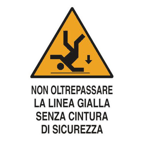 Cart. Alluminio Non oltrep 500x350 la linea gialla,