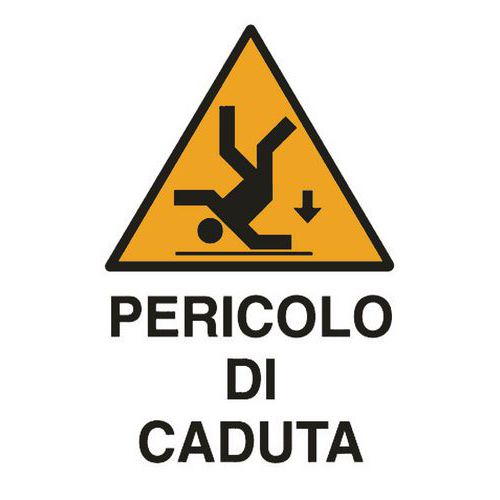 Cart. Alluminio pericolo 500X350 di caduta,