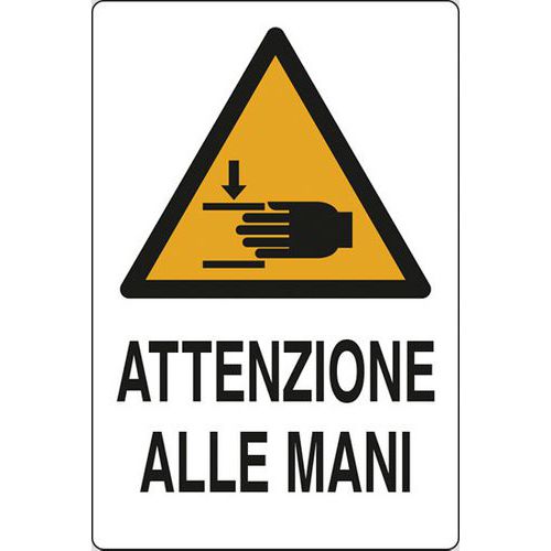 Cart. Alluminio attenzione 500X350 Alle mani,