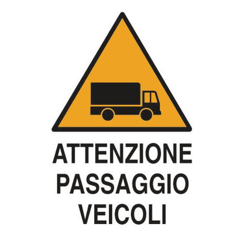 Cart. Alluminio attenzione 500X350 passaggio veico,