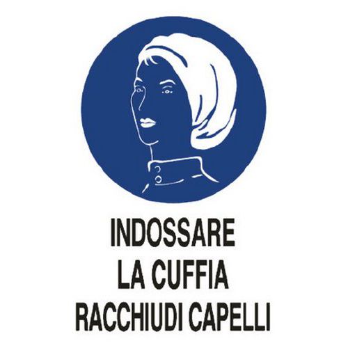Cartello di obbligo - Indossare la cuffia racchiudi capelli - Manutan.it