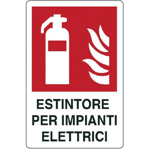Cart. Alluminio estintore per 180x120mm Impianti Elettr,