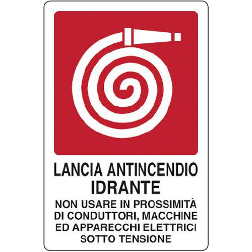 Cart. Alluminio lancia antincendio 180x120 idrante non usa,
