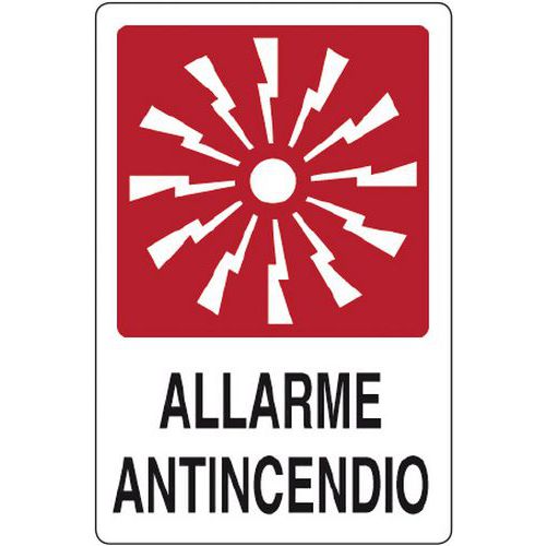 Cart. Alluminio allarme 180x120mm Antincendio,