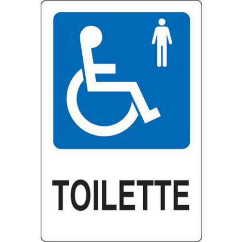 Cart. Alluminio toilette disbili 500X350mm uomini,
