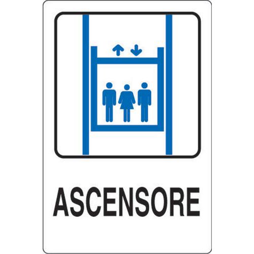 Cartello Adesivo Inox ASCENSORE – 5x20 Cm – Spessore 0,8 Mm – Normaluz - 4