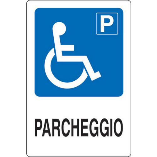 Cart. Alluminio parcheggio 500X350mm disabili,
