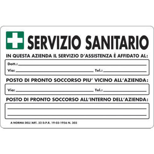 Cart. Alluminio 500X350mm Servizio Sanita,
