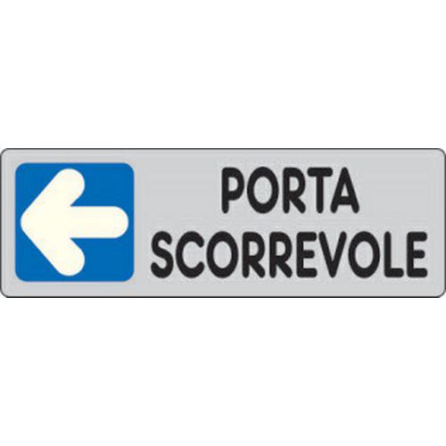Cartello Adesivo Vsafety Informazioni Generali - Ricezione / Freccia A Sinistra, Formato Orizzontale 300x200 Mm, Adesivo In Vinile Resistente, Nero