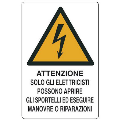 Cart. Alluminio solo elettricisti 500X350 possono aprire,