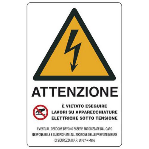 Cart. Alluminio MM 500X350 ietato Esegui Attenzione E' V,