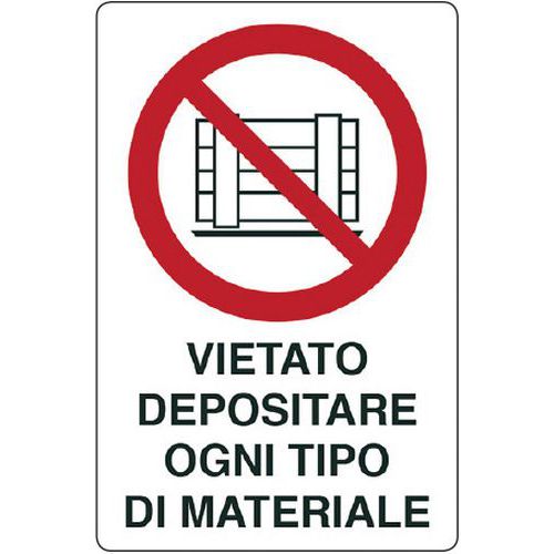 Cart. Alluminio Vietato deposit 500x350mm ogni tipo di m,