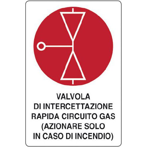 Seco Cartello di spegnimento di emergenza, 75 mm x 100 mm – 1 mm, plastica semi rigida