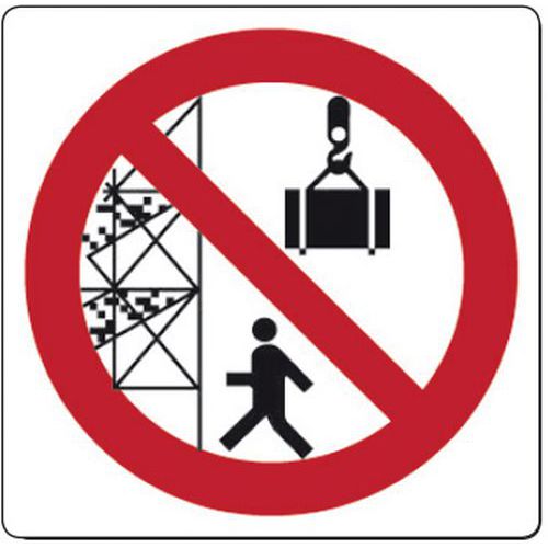 Cart. Alluminiovietato Passare 120x120mm Sotto Ponteggi,