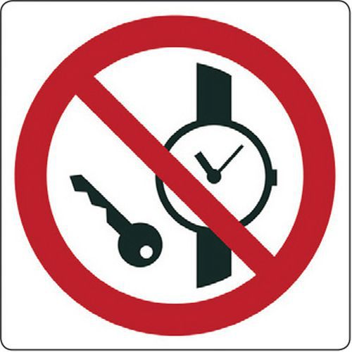 Cart. Alluminiovietato Entrare 120x120mm Con Orologi Me,