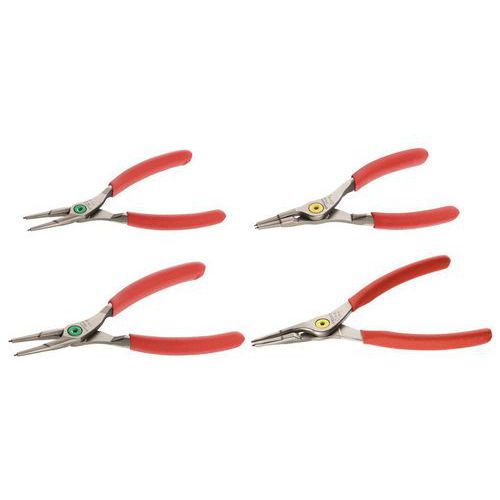 Set di 4 pinze per Circlips® - Becchi dritti - Da 10 a 60 mm,