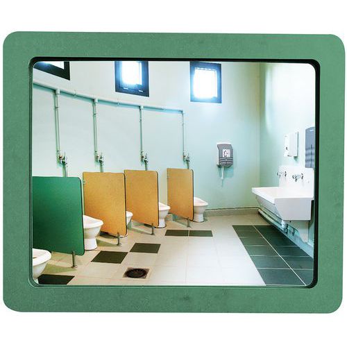 Specchio infrangibile verde - 46,5 x 36,5 cm - Kaptorama,