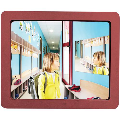 Specchio infrangibile rosso - 54 x 44 cm - Kaptorama,