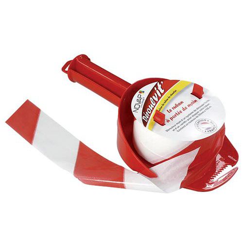 Svolgitore nastro da cantiere rosso,