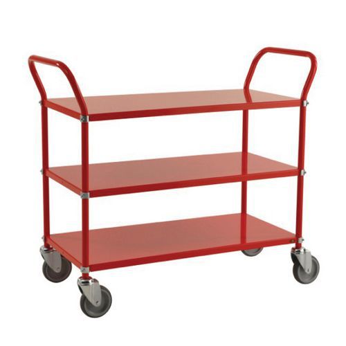 carrello COLORE 3 ripiani met. 2 maniglie rosso,
