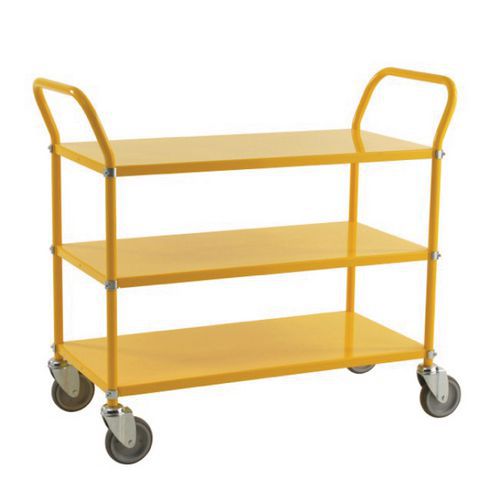 carrello COLORE 3 ripiani met. 2 maniglie giallo,