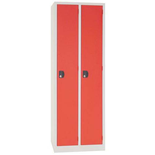 Armadietto 1 anta/2 colonne 600x500x1800 mm grigio/rosso,