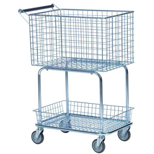 carrello griglia 2 contenitori Portata 100 kg xH950mm,