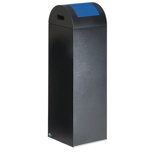 Pattumiera per la raccolta differenziata - 85 L - grigio antracite botola blu,