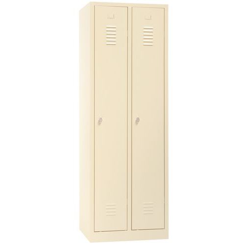 Armadietto ind. pulita 2 scomparti/base beige + maniglia lucchettabile,