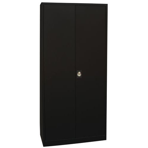 Armadio porte bat. 195X92X42 4 ripiani nero,
