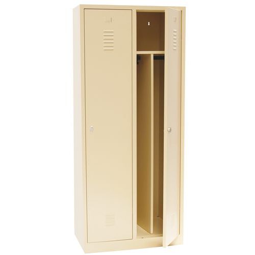 Armadietto ind. sporca 2 scomparti/base beige + maniglia lucchettabile,