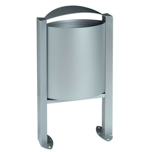CESTINO SU PIEDE 40 L GRIGIO METALLO LINEA ARKEA,