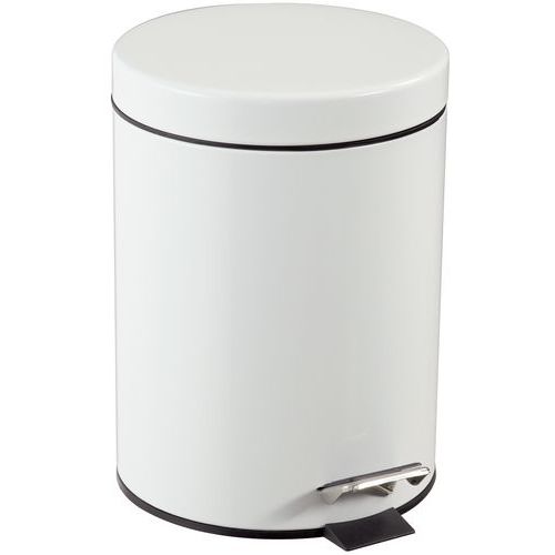 Pattumiera in metallo bianco a pedale 5 l,