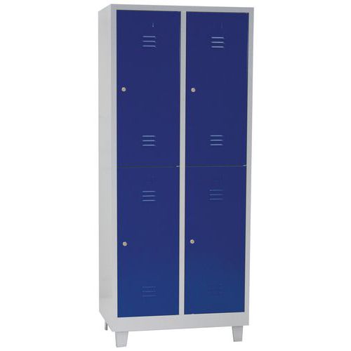 Armadietto multiscomparto/piedi L 400/2 colonne 2 scomparti blu,