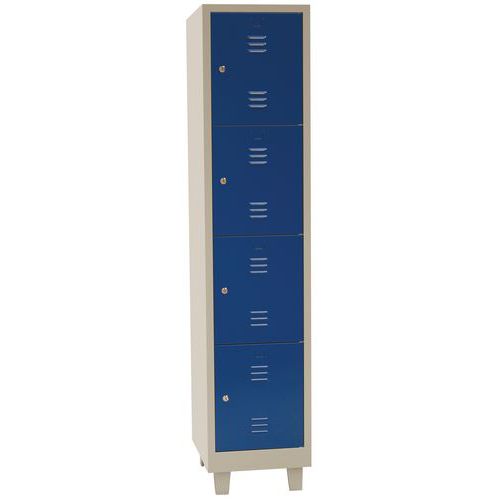 Armadietto multiscomparto/piedi L 400/1 colonne 4 scomparti blu,