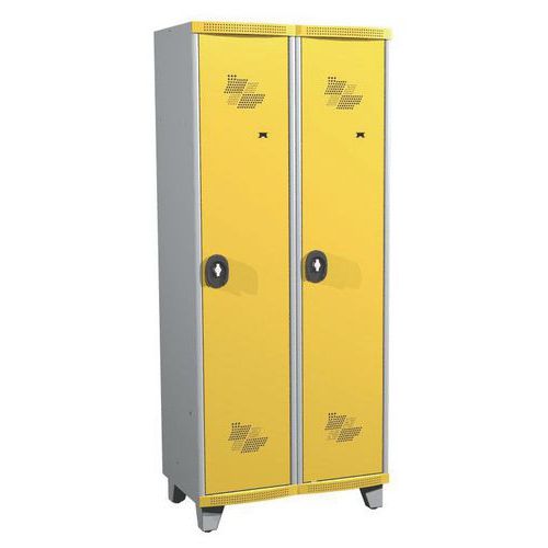 Arm. mono IS piedi 2 col L800x H1925xP500 luc. grigio/giallo,