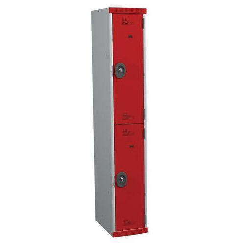 Armadietto 1 colonna/2 scomparti 1800x300x500 a chiave rosso,