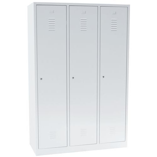 Armadietto ind. sporca 3 scomparti/base grigio + serratura a chiave,