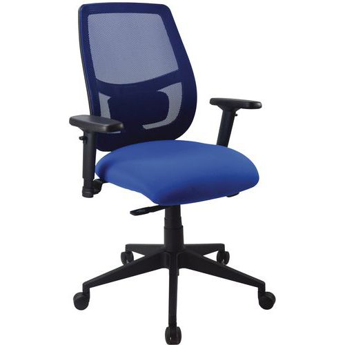 Sedia con meccanismo sincrono schienale medio rete BLU,