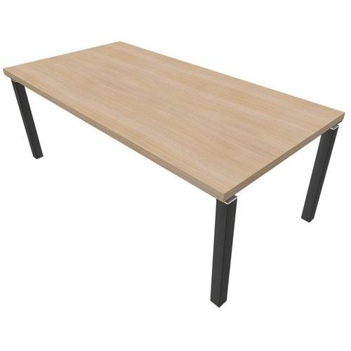 Scrivania diritta PRIM in rovere 200x100 Piedi carbone,