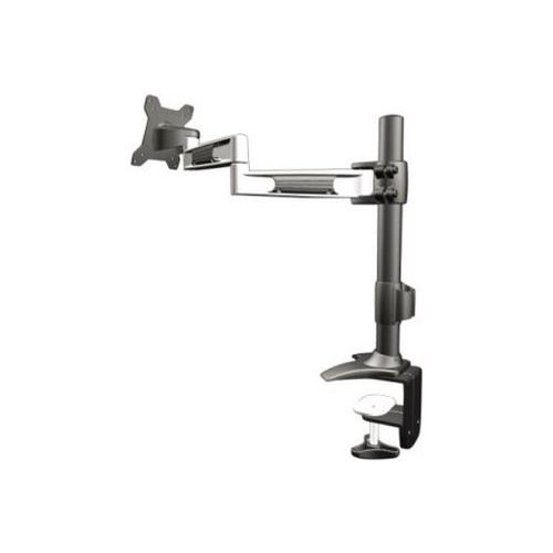 Supporto per schermo con braccio telescopico, testa orientabile, con pinza,