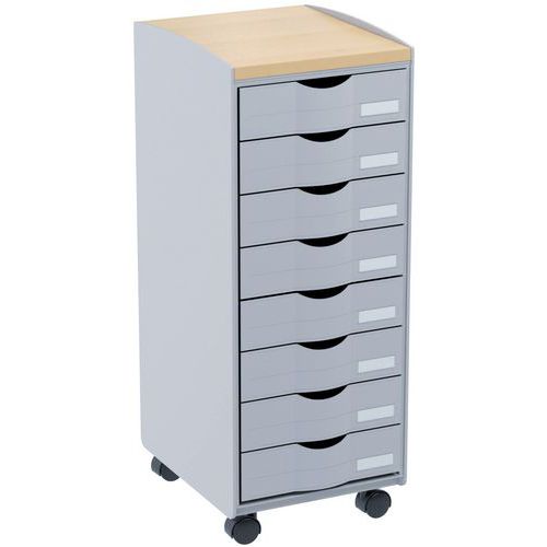 Carrello mobile con 8 cassetti grigio Paperflow,