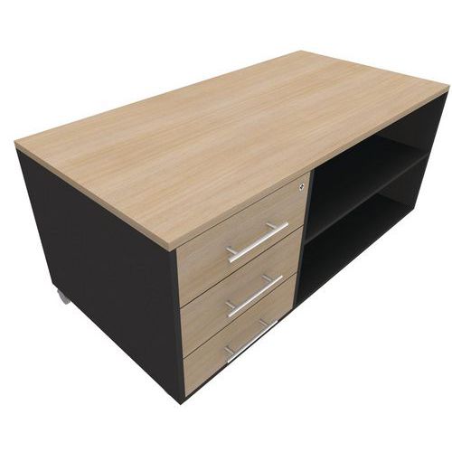 Carrello mobile PRIM 3 c. Rovere/Carbonio,